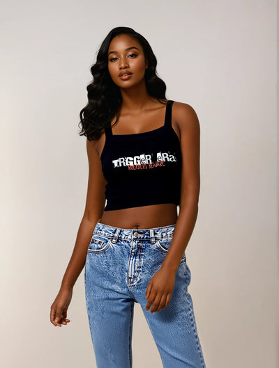 Trigger Warning Era Spaghetti Strap Crop Top image 0
